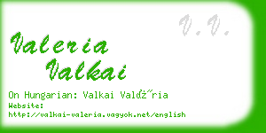 valeria valkai business card